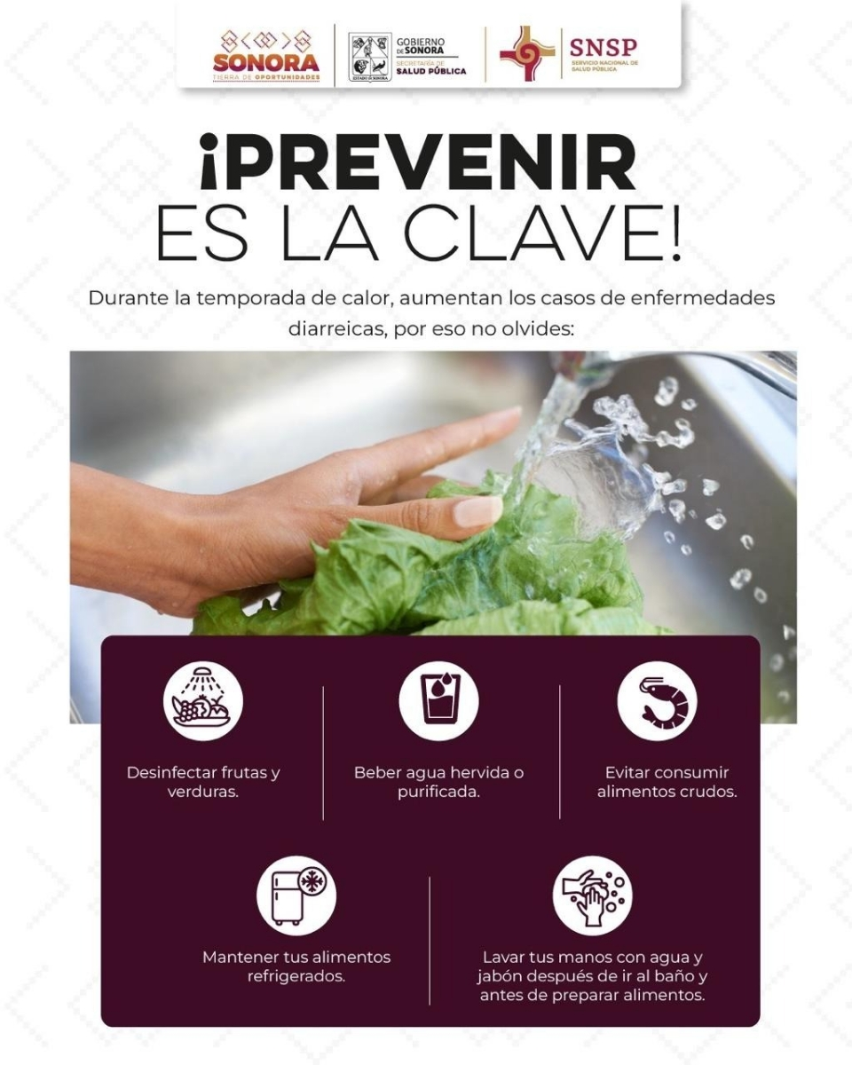 Hermosillo, Sonora; 6 de mayo del 2026.&ndash;Llama Salud Sonora a prevenir intoxicaciones por alimentos durante temporada de calor