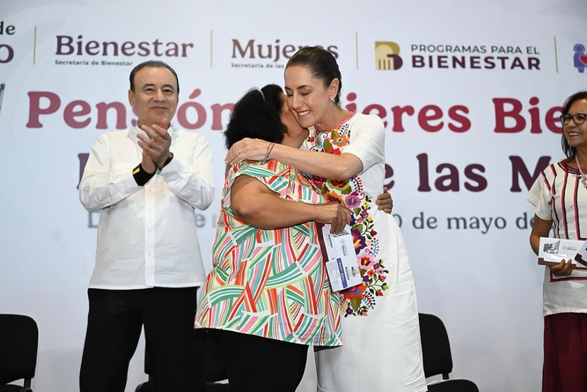  Cajeme, Sonora; 10 de mayo de 2026.- Sheinbaum y Durazo respaldan a m&aacute;s de 70 mil mujeres sonorenses con Pensi&oacute;n Bienestar