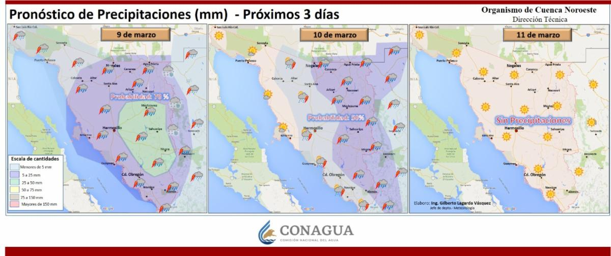 Hermosillo, Sonora; 9 de marzo de 2026.&ndash; Se espera descenso de temperaturas en el inicio de esta semana y luego un periodo de calor: CEPC