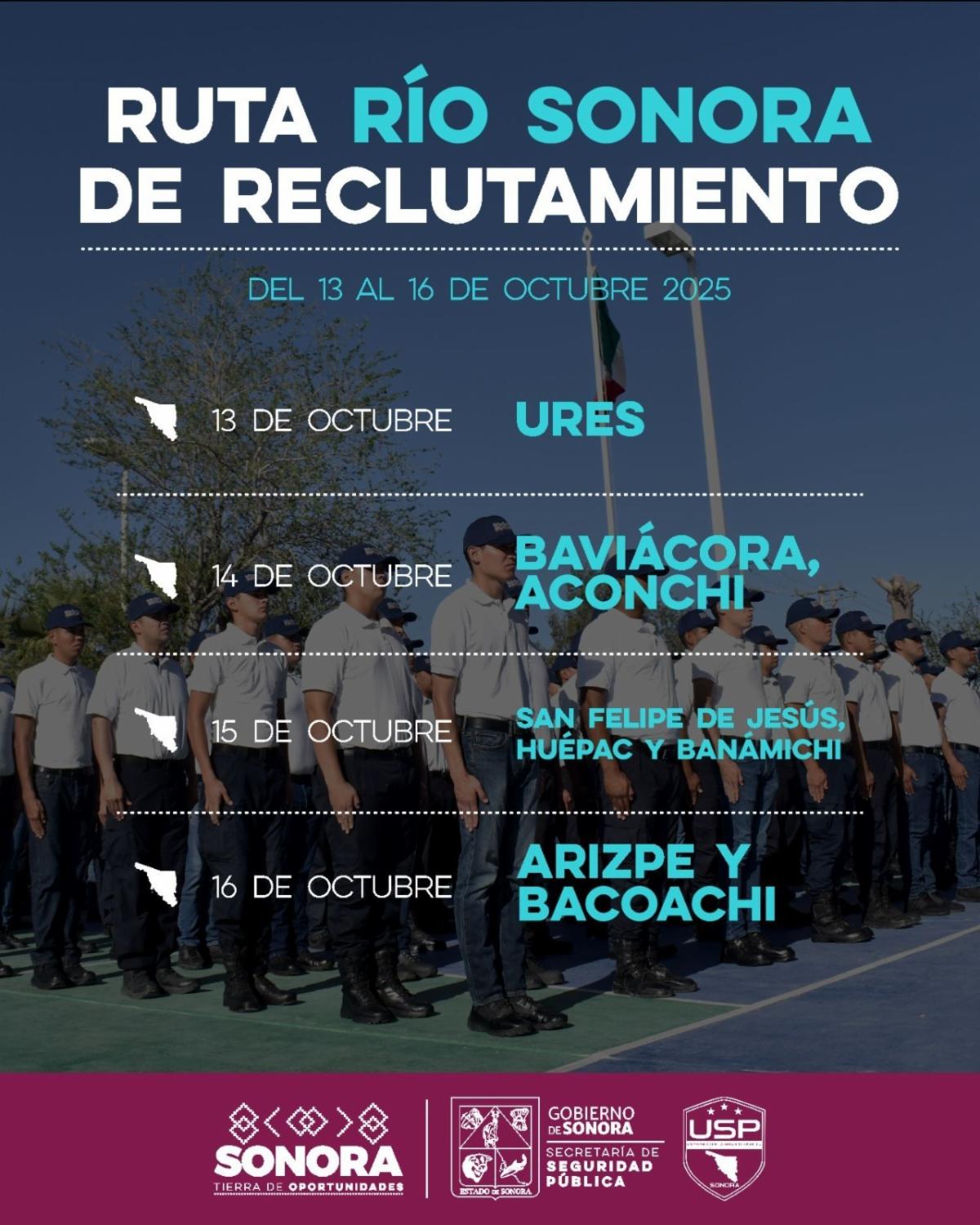  Ures, Sonora; 13 de octubre de 2025.-Invita Gobierno de Sonora a j&oacute;venes con vocaci&oacute;n de servicio a formarse como Polic&iacute;a de Proximidad