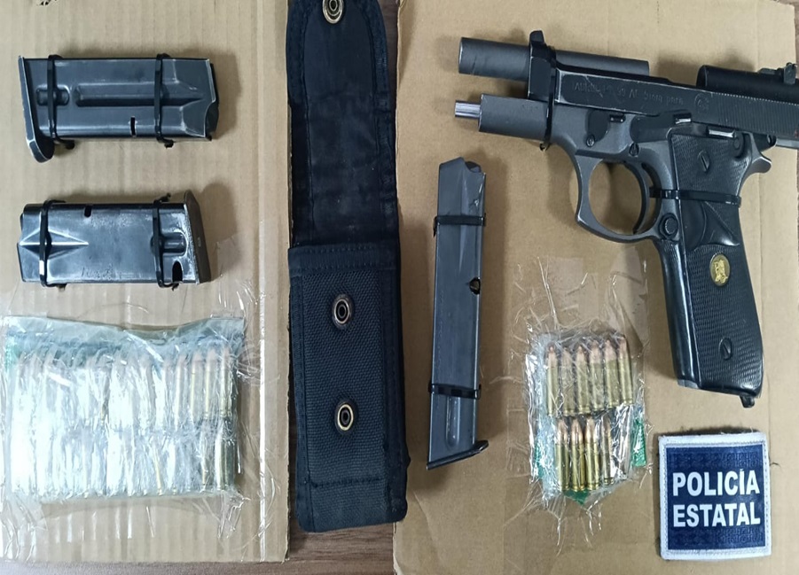  Hermosillo, Sonora; 23 de octubre de 2025.-Incauta Polic&iacute;a Estatal arma de fuego en operativo por Hermosillo